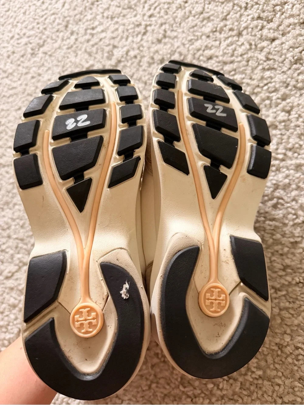 Tory Burch Beige and Cream Platform Sneakers